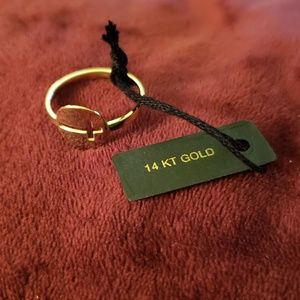 💥👌NWOT 14k cross cut out ring